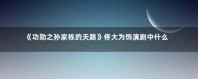 《功勋之孙家栋的天路》佟大为饰演剧中什么角色 剧中还有哪些演员出演